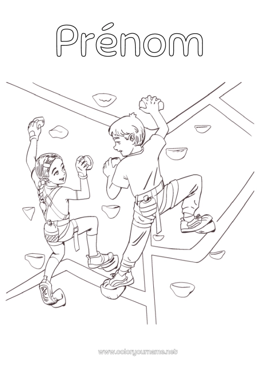 Coloriage à imprimer Sport Fille Garçon Autres sports Escalade