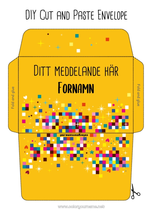 Färgläggningssida att skriva ut Födelsedag Utskriftskuvert Pixelkonst Videospel
