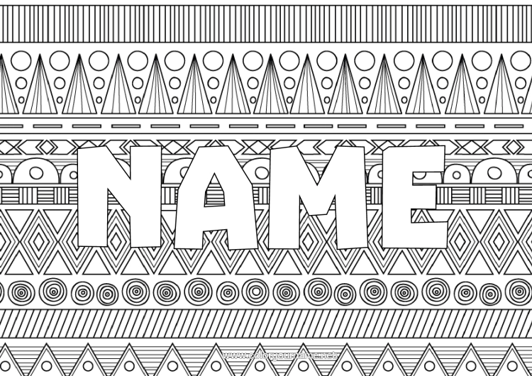 Colouring page to print Mexico Zentangle Africa Geometric Shapes Decorative Background
