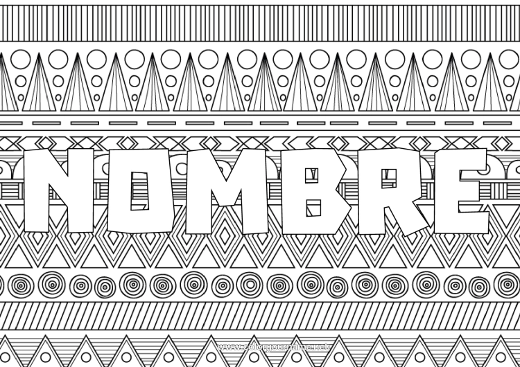 Dibujo para colorear para imprimir México Zentangle África Formas geométricas Fondo decorativo