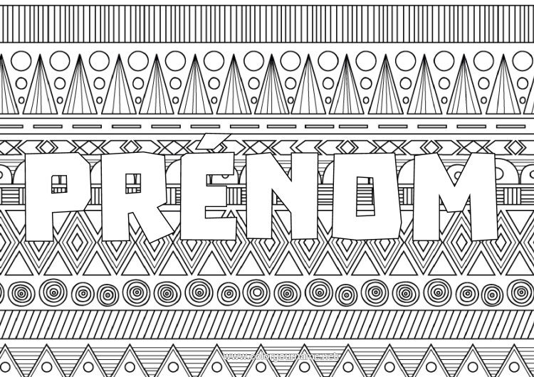 Coloriage à imprimer Mexique Zentangle Afrique Formes géométriques Fond décoratif