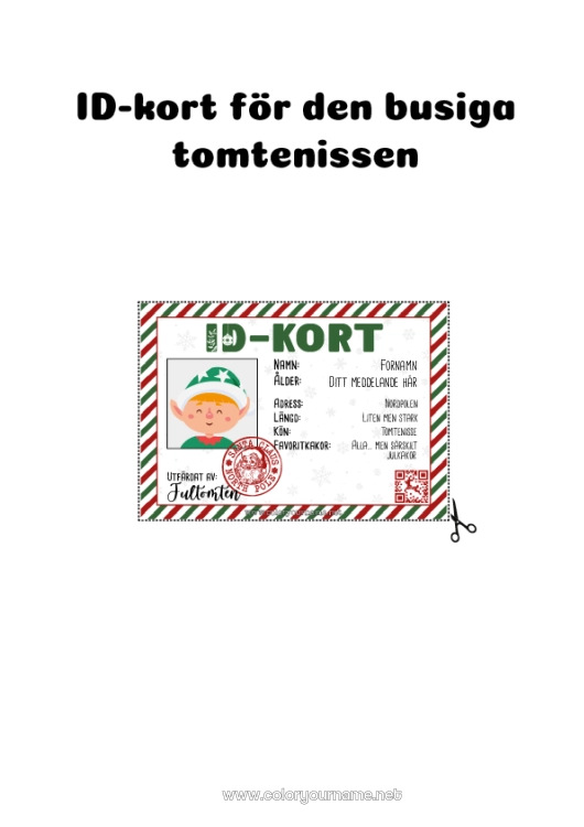 Färgläggningssida att skriva ut Julnissar