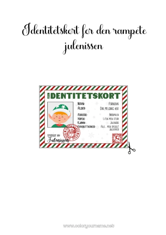 Fargeleggingssiden til utskrift Julealver