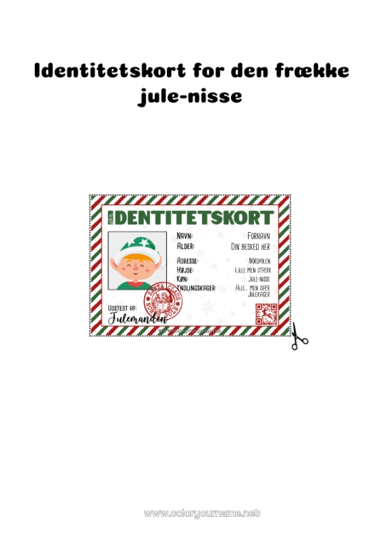 Farvelægningssiden til udskrivning Jule-nisser