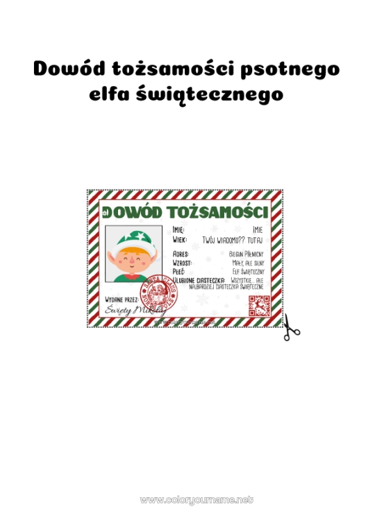 Kolorowanka do wydruku Świąteczne skrzaty