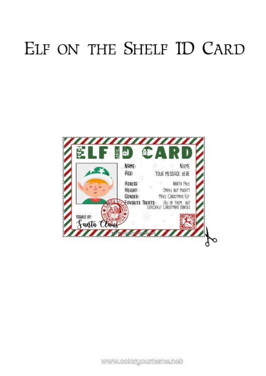 Coloring page to print Christmas elves