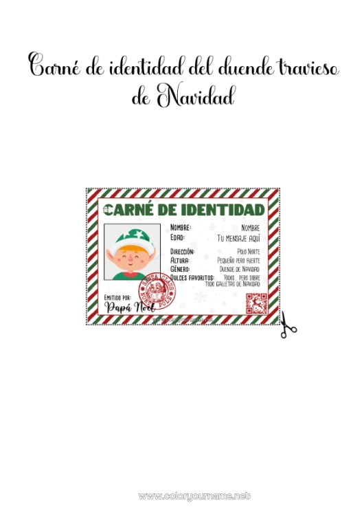 Dibujo para colorear para imprimir Elfos de navidad