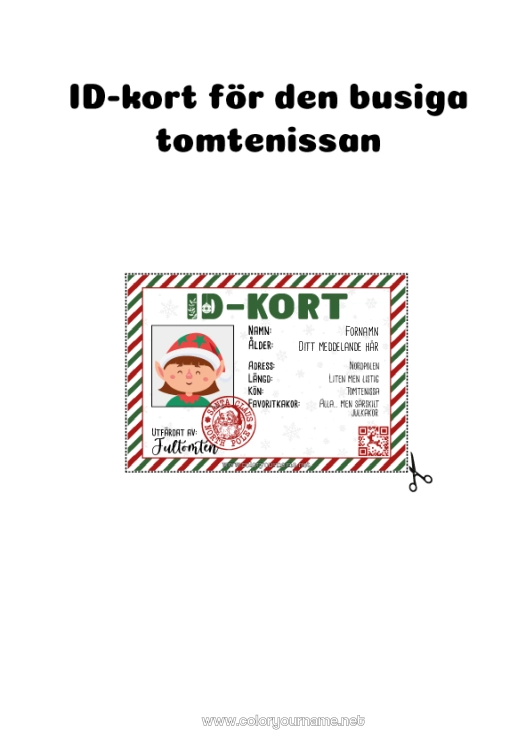 Färgläggningssida att skriva ut Julnissar