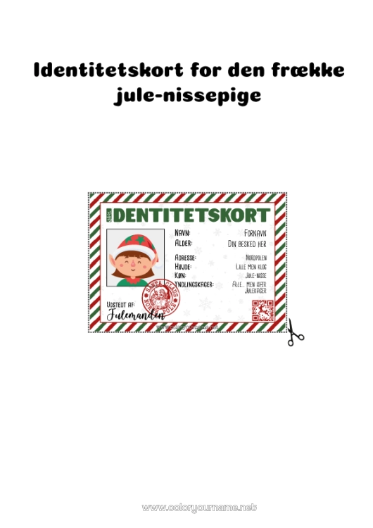 Farvelægningssiden til udskrivning Jule-nisser