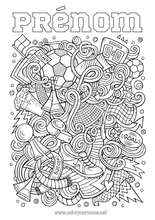 Coloriage à imprimer Football Ballon de foot Sport Sports d'équipe