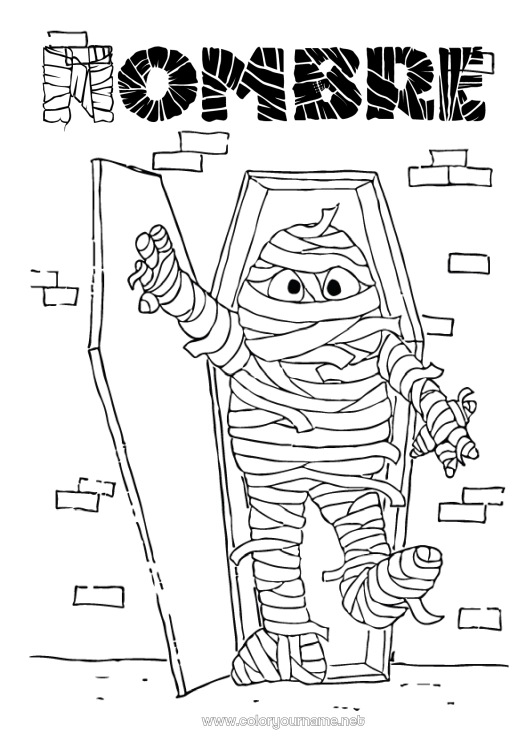 Dibujo para colorear para imprimir Monstruo Momia