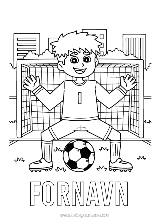 Farvelægningssiden til udskrivning Fodbold Fodbold Sport Holdidræt Fodboldspiller fodboldspillerinde Målmand