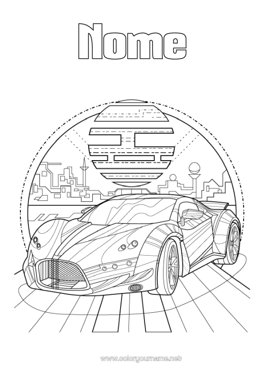 Página de desenho para imprimir Veículos Carro Corrida Carro de corrida Voitures, vans et camping-cars Véhicules de course et circuits Esportes Motorizados