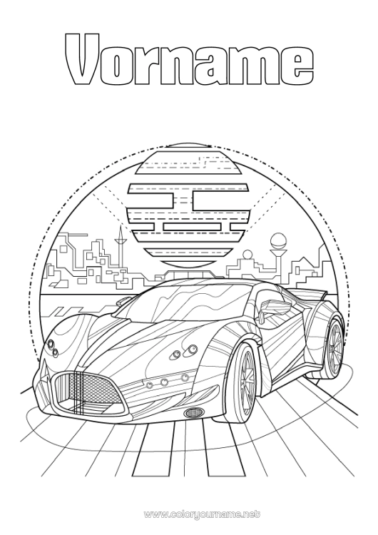 Malvorlage zum Ausdrucken Fahrzeuge Auto Rennen Rennauto Autos, Vans und Wohnmobile Rennwagen und Rennstrecken Motorsportarten