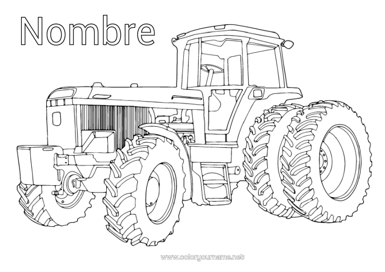 Dibujo para colorear para imprimir Vehículos Tractor Vehículos agrícolas Realista