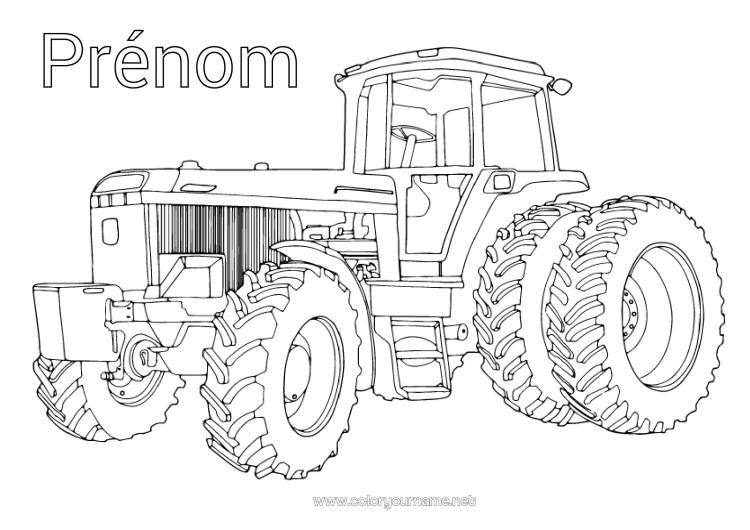 Coloriage à imprimer Véhicules Tracteur Véhicules de la ferme Réaliste
