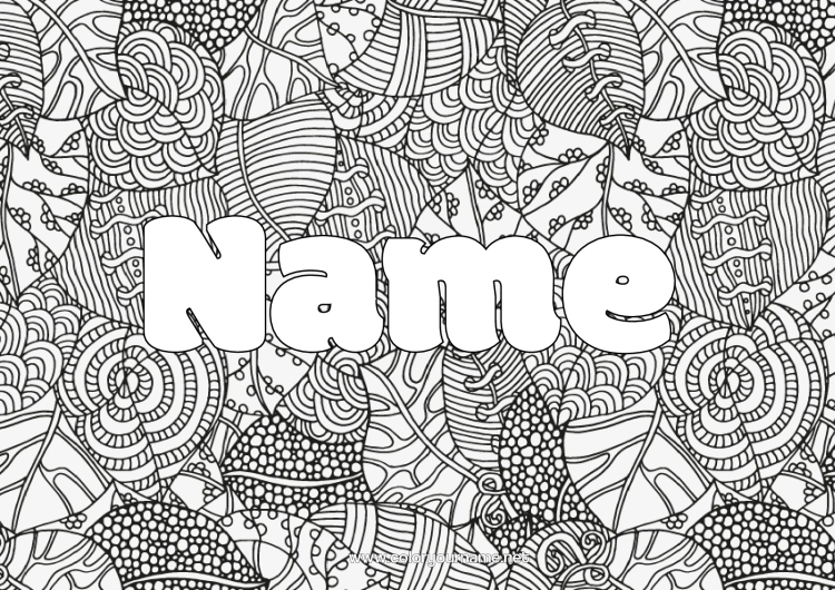 Colouring page to print Autumn Leaves Zentangle Decorative Background Dead Leaves