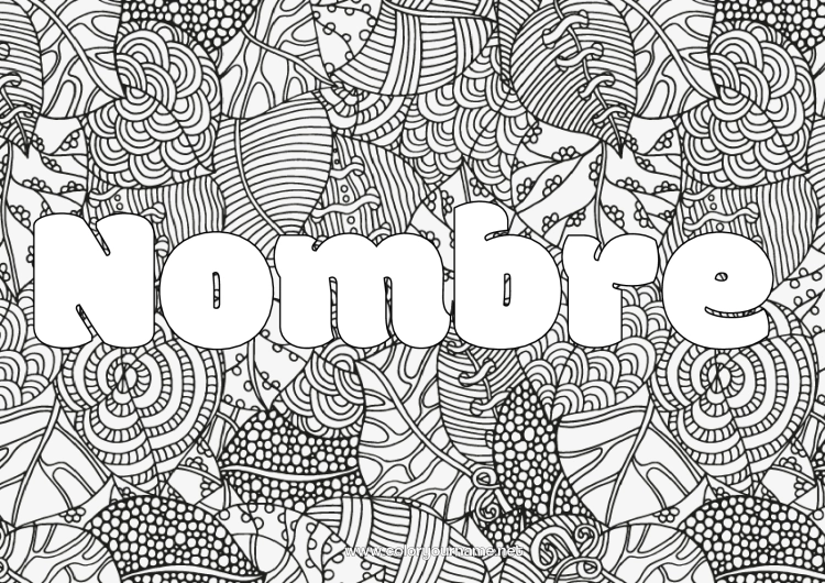 Dibujo para colorear para imprimir Otoño Hojas Zentangle Fondo decorativo Hojas muertas