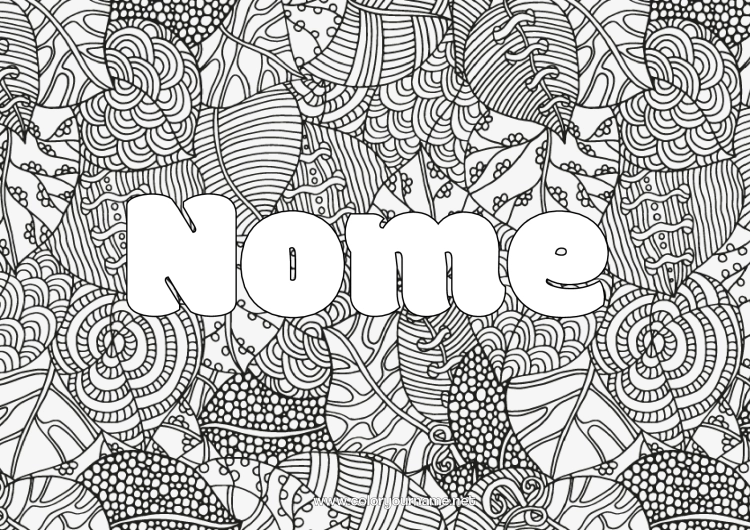 Pagina da colorare da stampare Autunno Foglie Zentangle Sfondo decorativo Foglie morte