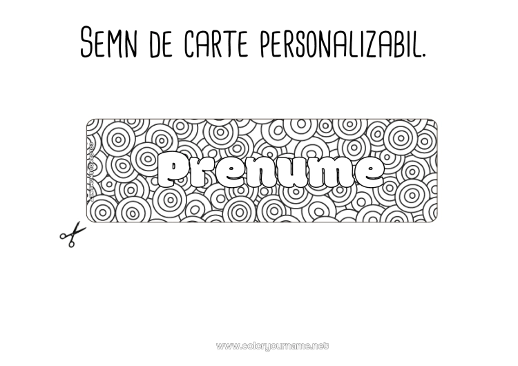 Pagină de colorat de imprimat Semn de carte Forme geometrice Cerc, rotund