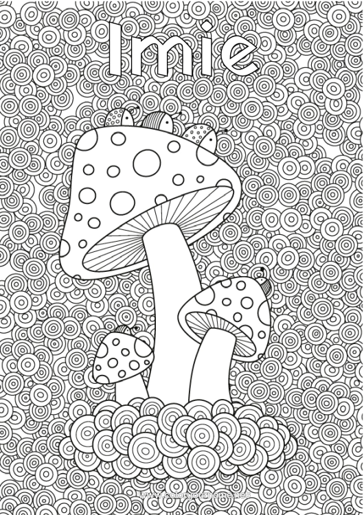 Kolorowanka do wydruku Jesień Grzyb Złożone kolorowanki Zentangle