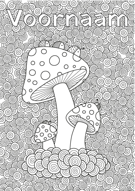 Kleurplaat om af te drukken Herfst Paddestoel Complex Kleurplaten Zentangle