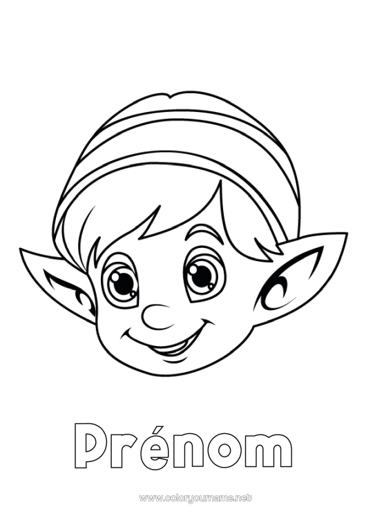 Coloriage à imprimer Lutins de Noël Coloriages lutins