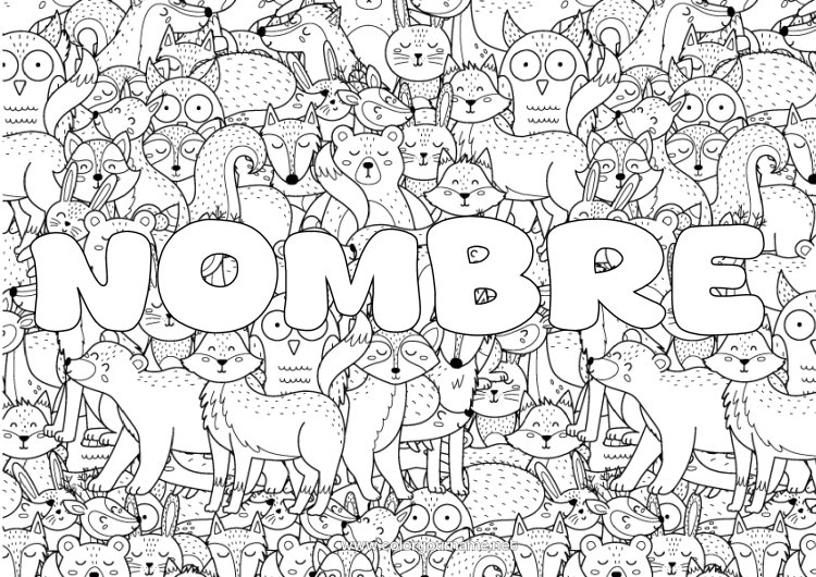 Dibujo para colorear para imprimir Llevar Zorro Búho Conejo Animales Aves y mamíferos voladores Animales del bosque Fondo decorativo Mapache