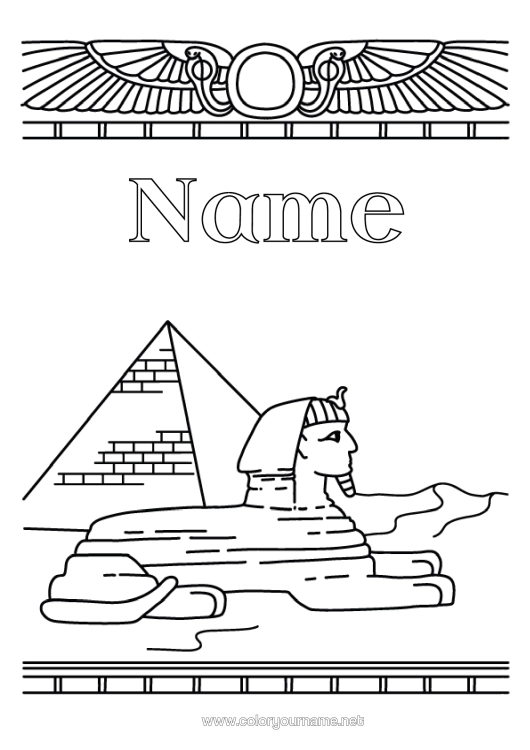 Colouring page to print Egypt Pyramid Monument History