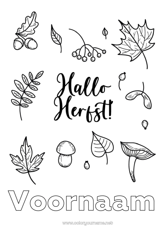 Kleurplaat om af te drukken Herfst Bladeren Dode bladeren