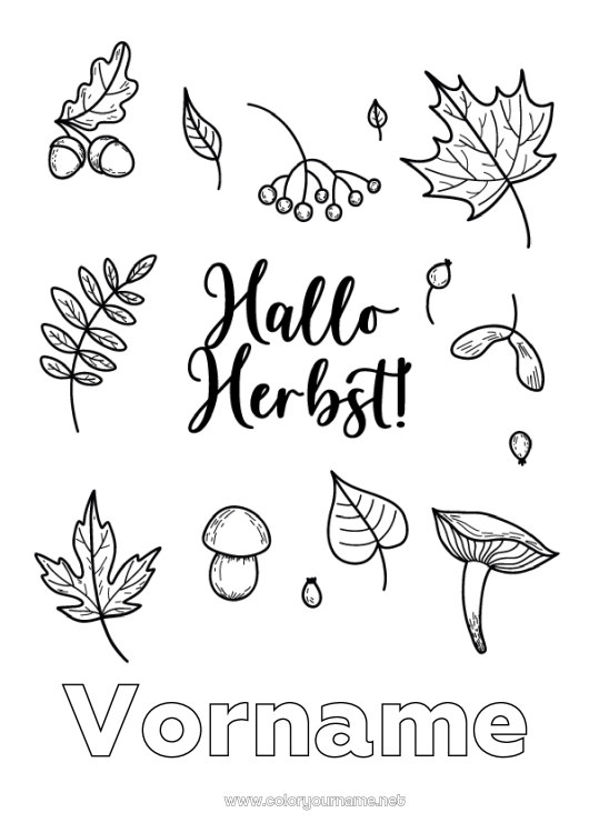 Malvorlage zum Ausdrucken Herbst Blätter Tote Blätter