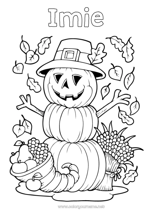 Kolorowanka do wydruku Dynia Halloween Jesień