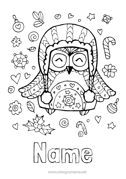 Colouring page to print Winter Penguin, Tuxedo Animal Birds And Flying Mammals