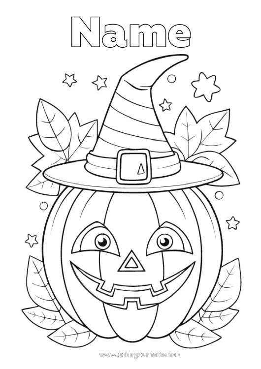 Coloring page to print Pumpkin Hat