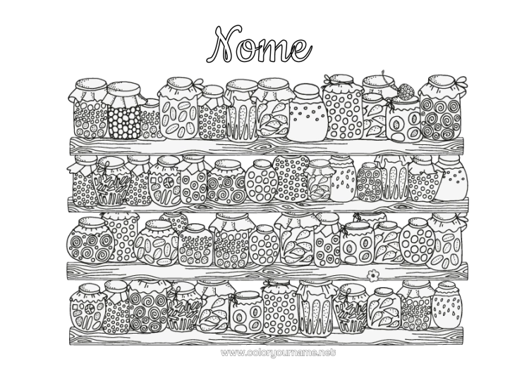 Pagina da colorare da stampare Colorazioni complesse Marmellata