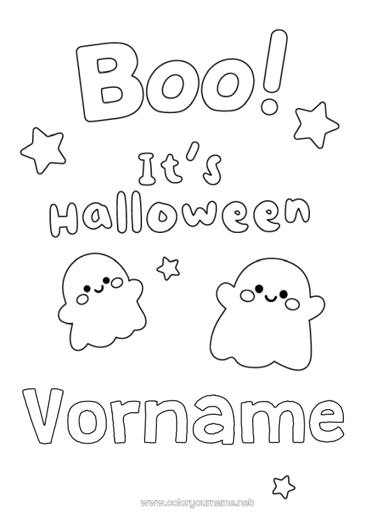 Malvorlage zum Ausdrucken Geist Halloween Einfache Ausmalbilder Buh