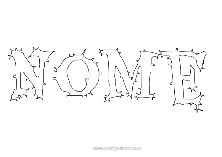 Página de desenho para imprimir Halloween Nome decorado