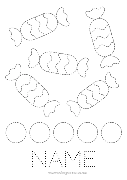 Colouring page to print Sweets Easy Colouring Pages Trace And Colour.