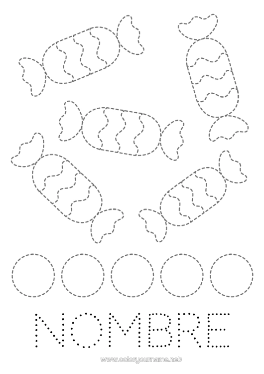 Dibujo para colorear para imprimir Caramelos Dibujos fáciles para colorear Trazo y color