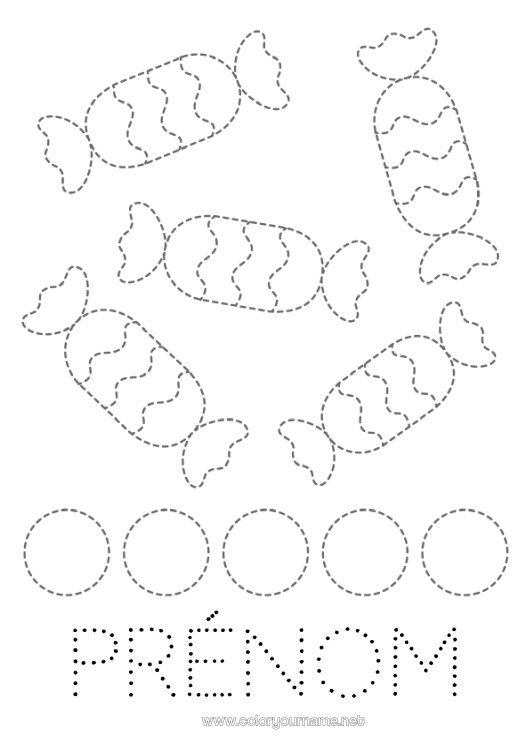 Coloriage à imprimer Bonbons Coloriages faciles Trace et colorie