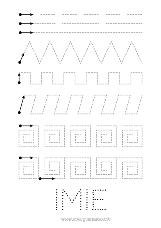 Kolorowanka do wydruku Śledź i koloruj Formy geometryczne Karta graficzna dla przedszkola