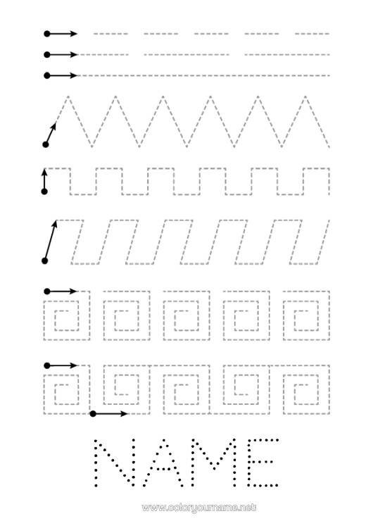 Colouring page to print Trace And Colour. Geometric Shapes Nursery Graphic Sheet