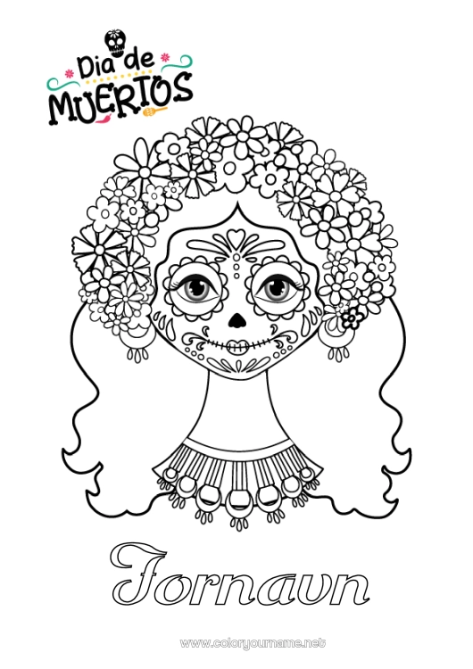 Farvelægningssiden til udskrivning Blomster Dødsdagene Catrina