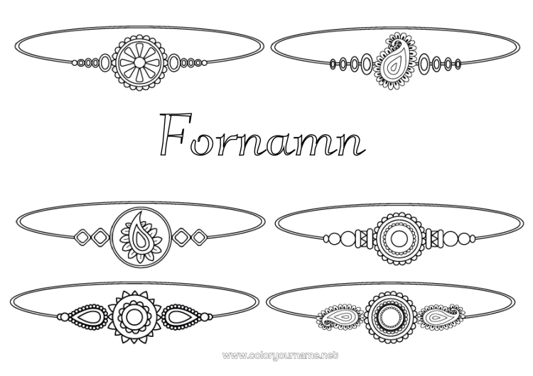 Färgläggningssida att skriva ut Smycke Armband