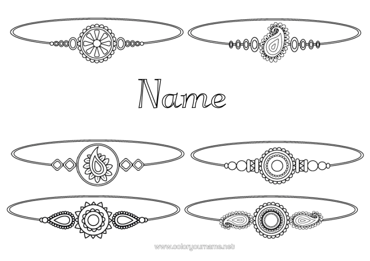 Colouring page to print Jewel Bracelet