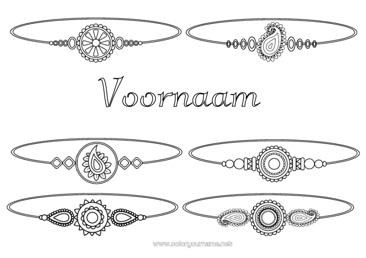Kleurplaat om af te drukken Sieraad Armband