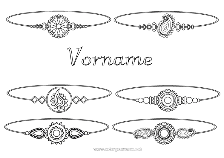 Malvorlage zum Ausdrucken Schmuck Armband