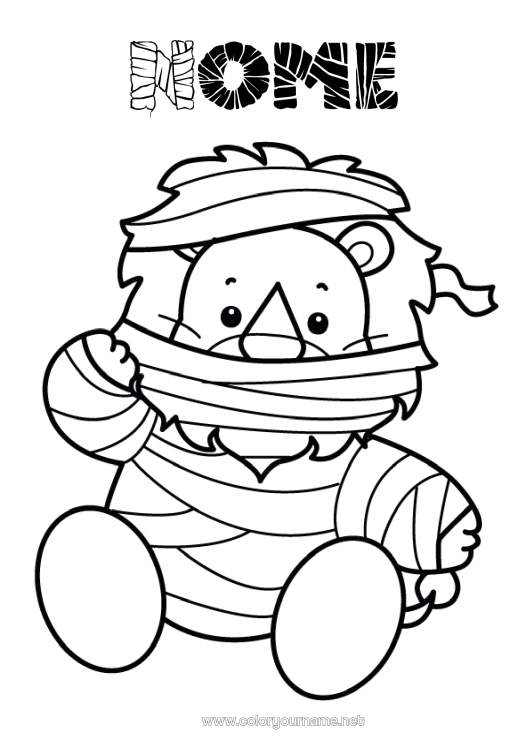 Página de desenho para imprimir Múmia Leão Animal Desenhos Para Colorir Fáceis Animais Selvagens Da África
