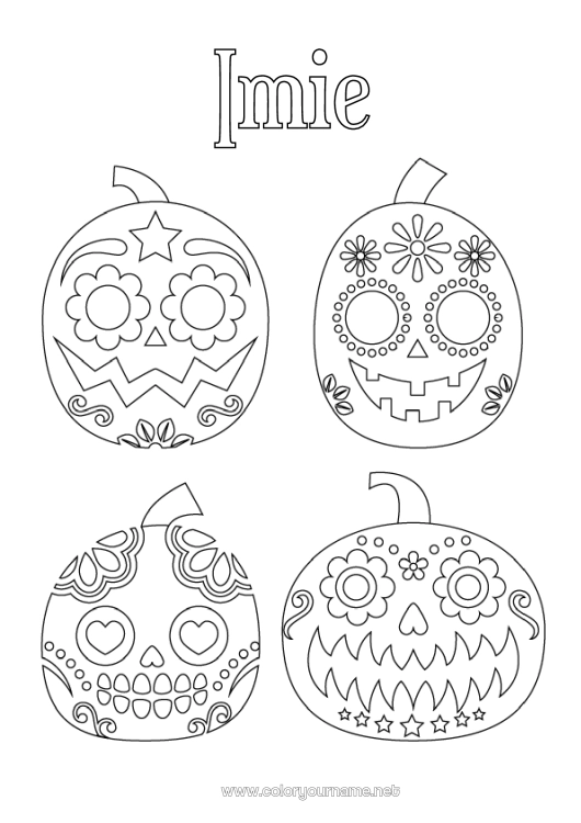 Kolorowanka do wydruku Czaszka Dzień Zmarłych Czaszki, czaszki śmierci