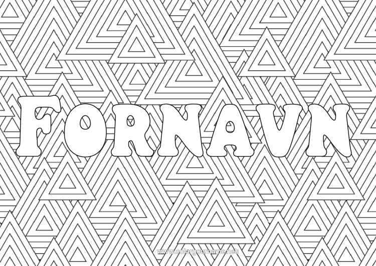 Fargeleggingssiden til utskrift Vinter Zentangle Gran Geometriske former Dekorativ bakgrunn Trekant